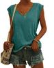 Damemote Ny Ensfarget Tank Top Sommer Bluser T-skjorte Uformell Loose Fit Basic skjorter Tank Tops