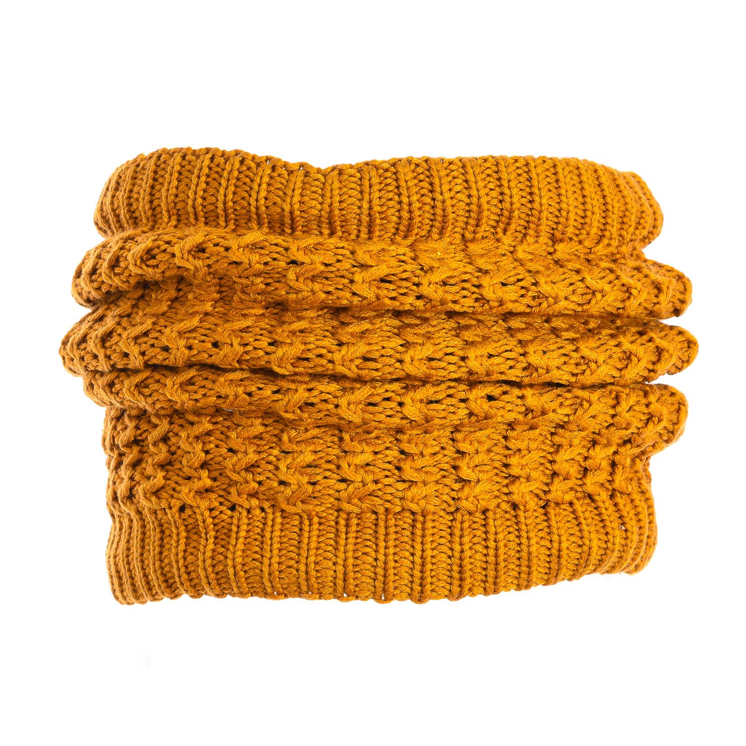 

Женский двусторонний многофункциональный вязаный термоошейник 95000 TU коричневый