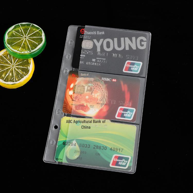 

ПВХ-сумка формата А5 на молнии: Запасной блок для блокнота и визитница с наклейками для классификации. A6, three grids