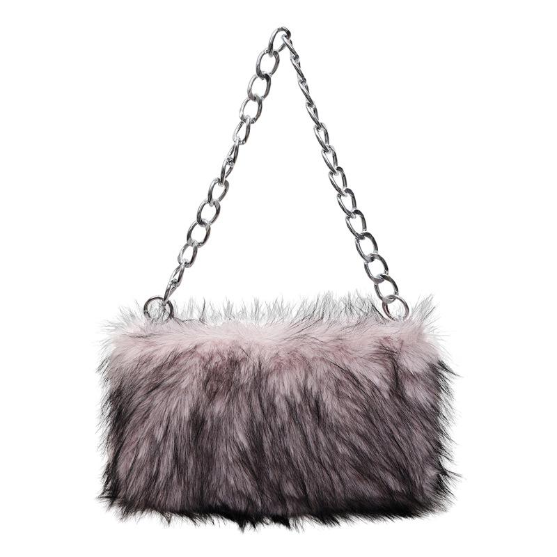 

Fashi Korean Style Top Handle Bag Texture Leisure and Simplicity Shoulder Bag Women Fluffy Pearl Chain Large Capacity Hobo Bag