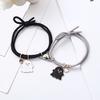 Yousheng 2Pcs Elastic Rope Love Heart Magnet Suction Bracelet Halloween Ghost Pendant Couple Bracelet Men Women Jewelry Gift