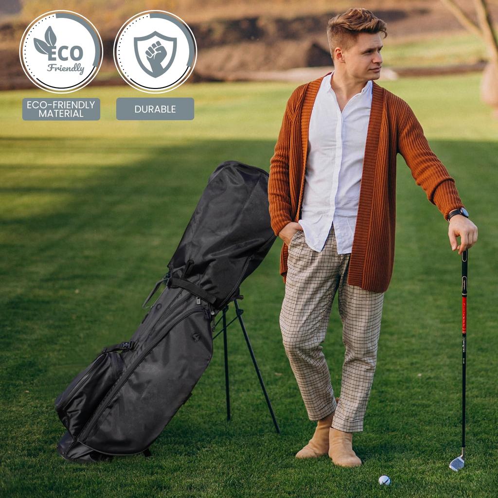 Regency Borrelås Golfbag Regntrekk Miljøvennlig Universell Passform Slitesterk Rask Tilgang Køllebeskytter Vanntett & (Svart, stor)