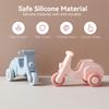 Baby Silicone Car Toys BPA Free Silicone Cartoon Electric Vehicle Teether Educational Montessori Toys For Children Teething Toys