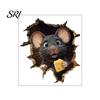 Playroom Wall Decoration 3D Mouse Hole Decals Peel And Stick Decorative Stickers Effect Sticker In The with for Living Room Bedroom Decor Kids