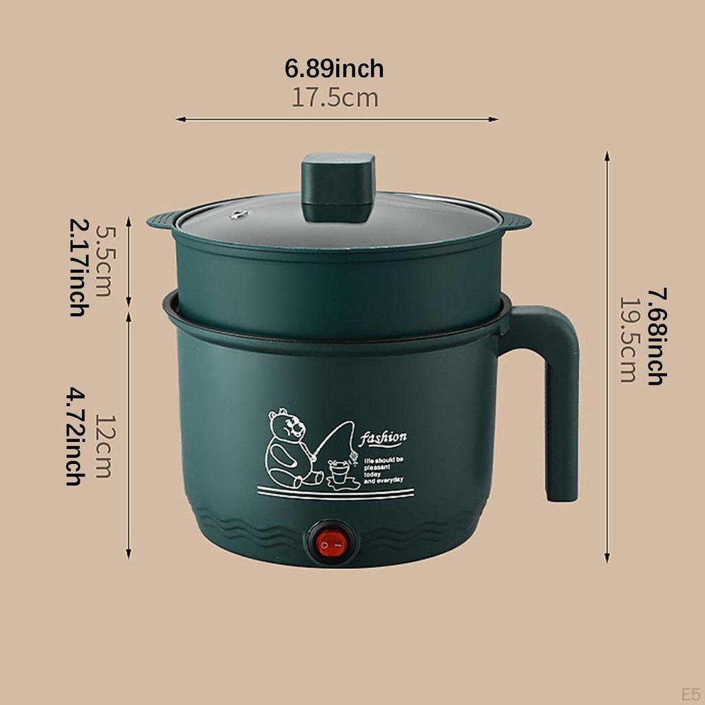 Small Electric Rice Cooker Fit 12 People Nonstick for Noodles Ramen Cooking Only Pot