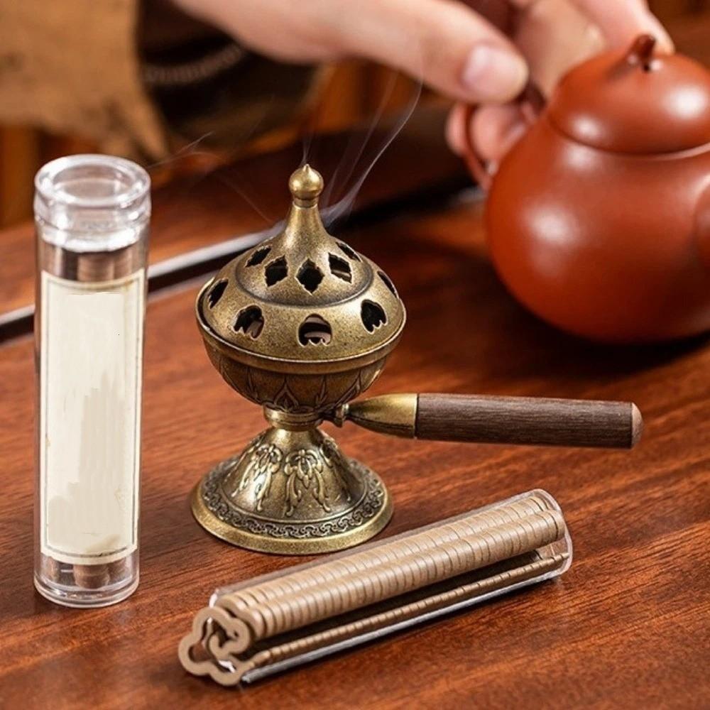 Hollow Out Handheld Incense Burner Non-Stick Powder Diffuser Incense Portable Incense Tray Office