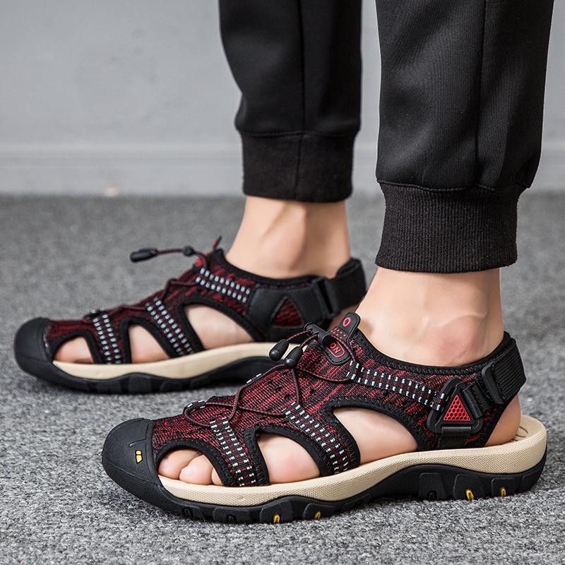 Fashion Men's Breathable Mesh Water Shoes Quick-Dry Sports Sandals Hiking Beach Outdoor Sandals Non-Slip Lightweight Walking Footwear