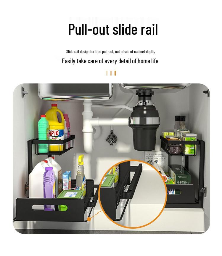 Multifunctional Cross-Border Spice Rack: Pull-Out Desktop Organizer for Kitchen Storage