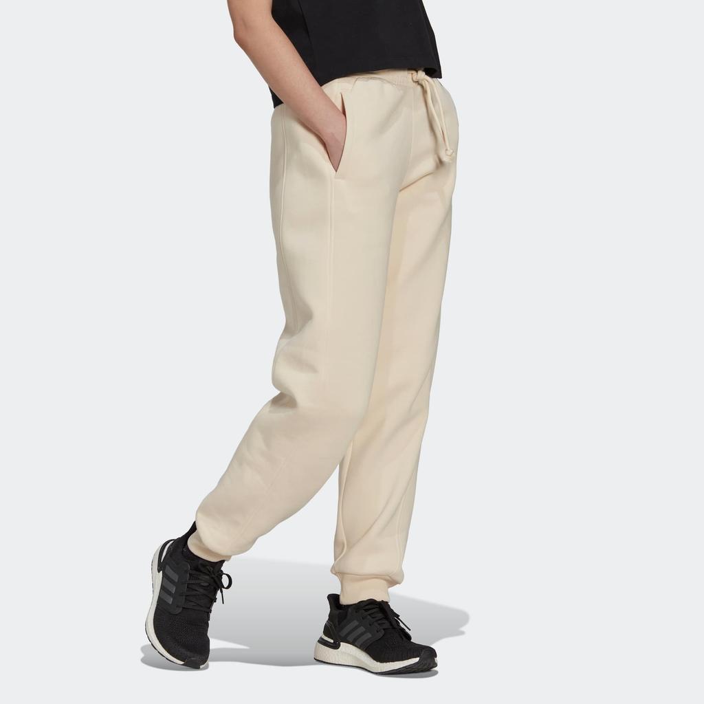 adidas Knitted Sweatpants Women's Beige Moderate Cuffed Pants HN4236