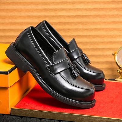 Fashion Gentleman Party Shoes College Style Men Fashion Slip-On Loafers Retro RoundToe Business Shoes Classic Banquet Formal Dress Shoes