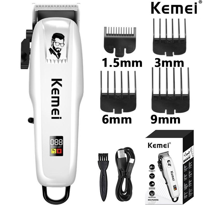 Kemei Electric Hair Clipper Hair Cut Wireless Trimmer Men Professional Clipper Machine Rechargeable Hair Cut Barber 809A PG