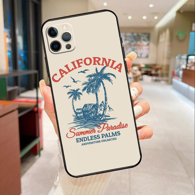 Palms Beach Surf Phone Case For iPhone 16 15 14 11 12 13 17 Pro Max mini 15 Plus 16e 17 Air Protective Cover