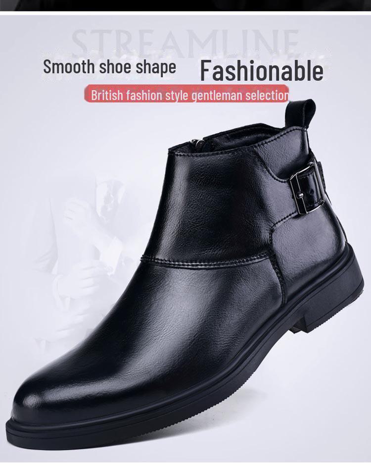 Herren-Martinstiefel aus echtem Leder – große Größen 45–48, seitlicher Reißverschluss, Chelsea- und kurze weiße Varianten für Herbst und Winter