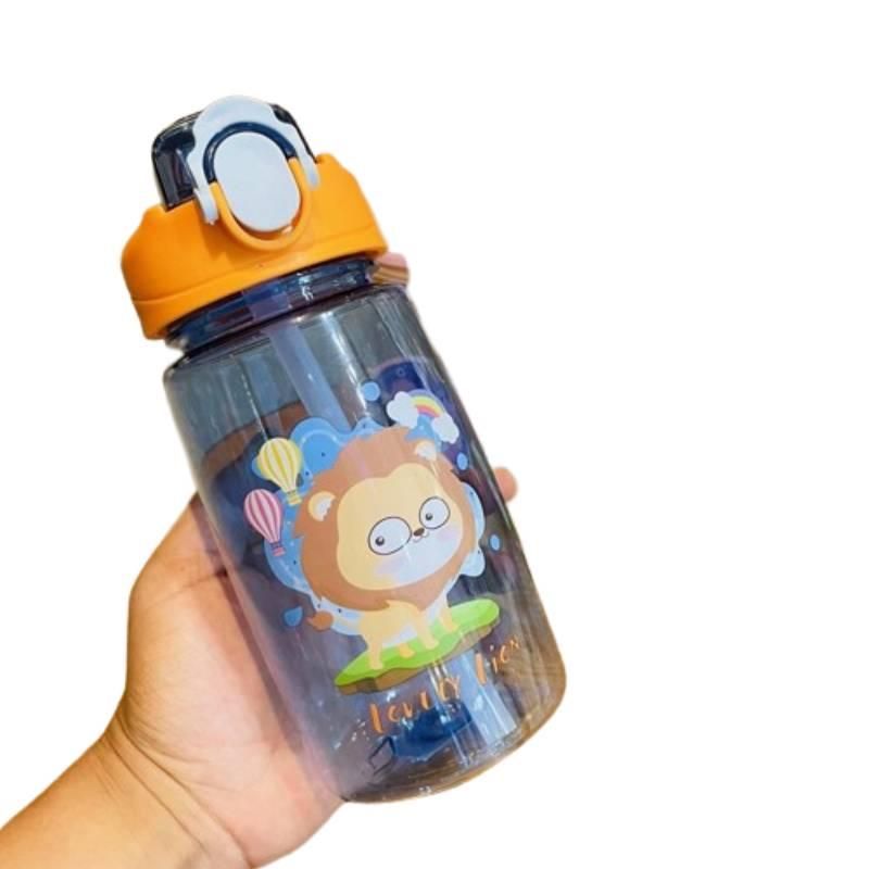 Children Cartoon Straw With Scale Kindergarten Portable Handle Water 550ml Cup
