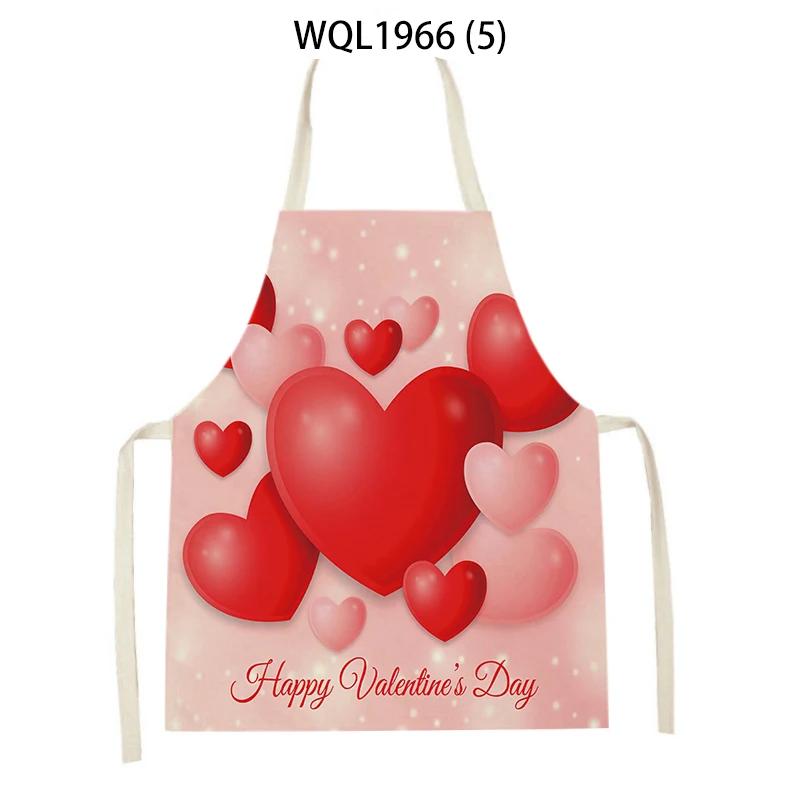 Damen Herren Frohen Valentinstag Küchenschürzen Haushaltsreinigung Schürze zum Kochen Backen Schürze Antifouling-Schürze