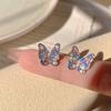 New Colorful Zircon Small Butterfly Earrings for Women Simple Fashion Personality Summer Accessories Party  Birthday Gift