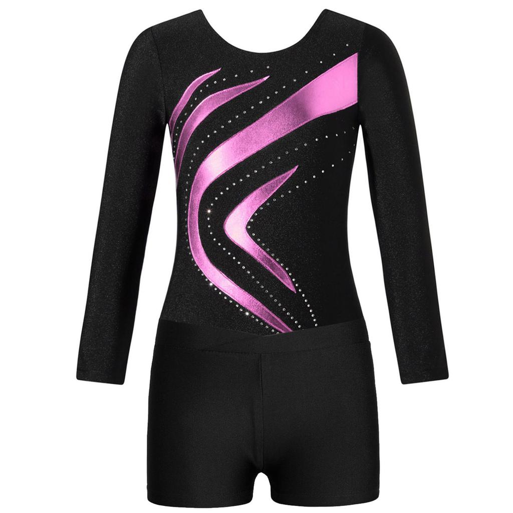 Гімнастичне трико для дівчинки, комбінезон із шортами, тренувальний спортивний танцювальний набір спортивного одягу