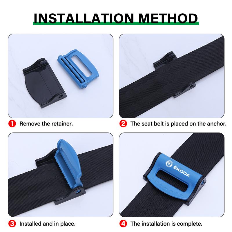 Car Seat Belts Clips Safety Adjustable Stopper Buckle Clip For Skoda Fabia Kodiaq Kamiq Superb Yeti Octavia Enyaq Rapid Karoq Derivati
