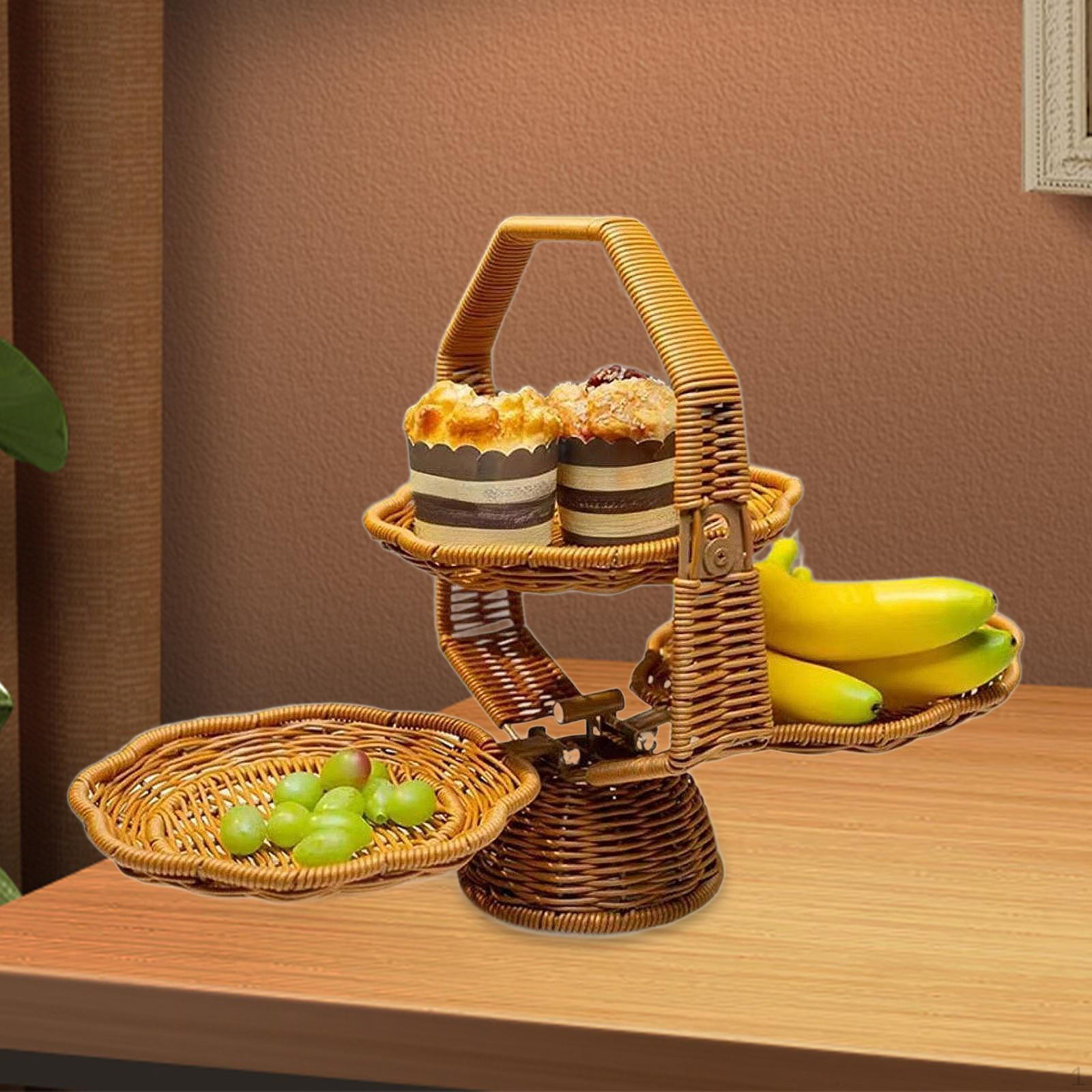 Трехуровневая корзина для фруктов, Органайзер для закусок, Подставка-поднос для кексов, Портативный 50cmx32cm