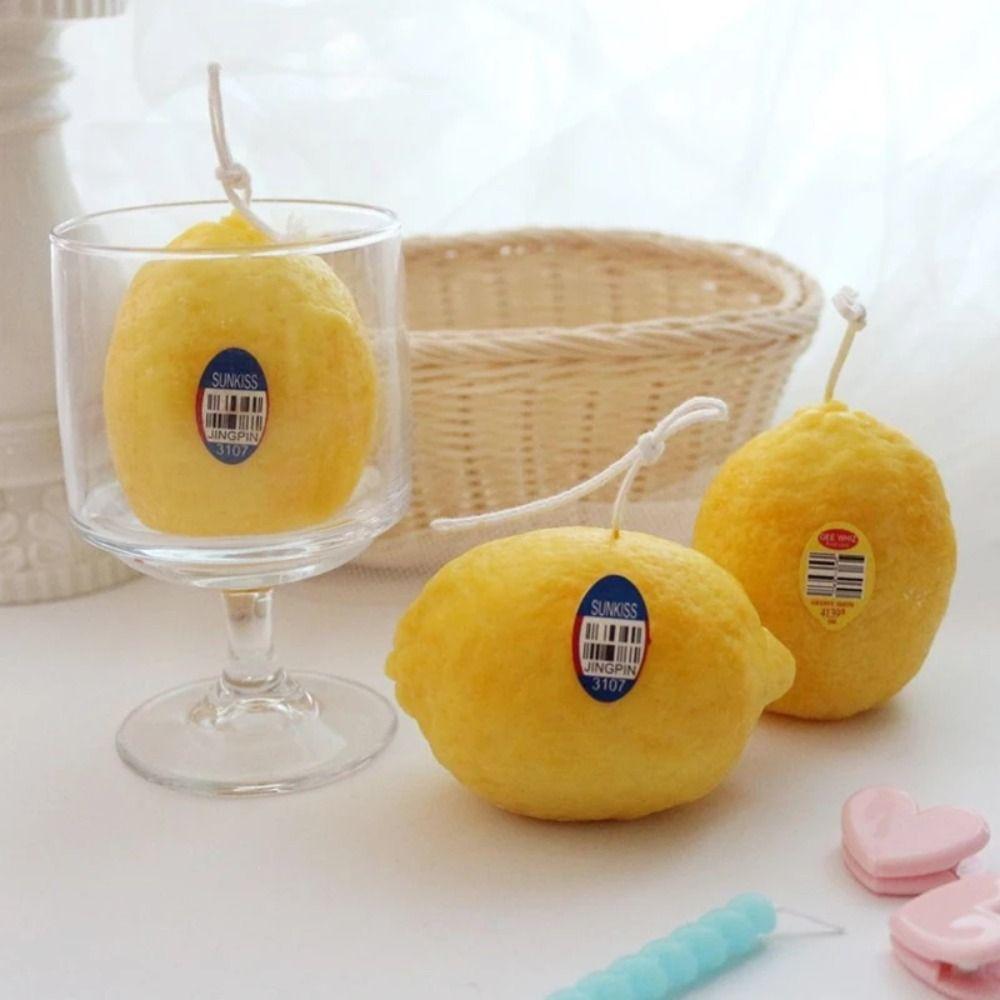 

Silicone Pudding Mold Cute Candle Mould Baking Accessories Lemon Candle Mold DIY белый