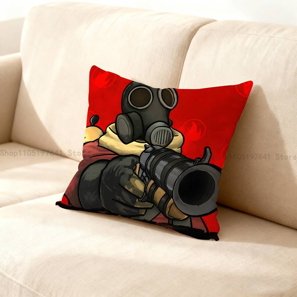 T-Team Fortress Tf2 Pyro Kissenbezug Kissenhülle Heimdekoration Geburtstagsgeschenk Kissenbezug
