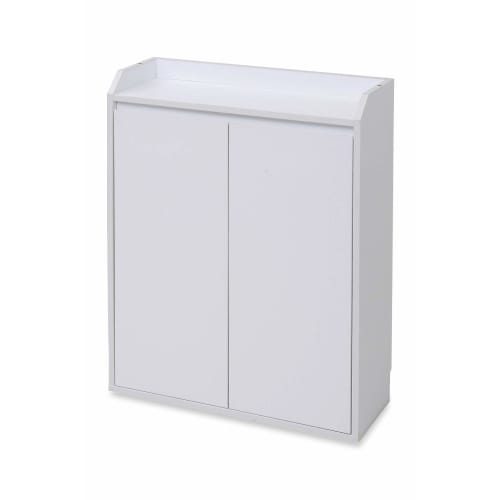 JK Plan Under-Counter Storage Shelf with Doors, Slim Type, A4 Bookshelf, 60cm Wide, 80cm High, 22cm Deep, White, TSYHK0205WH