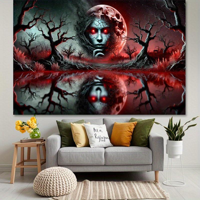 Ghostly Moonlight Forest Tapestry A Mysterious Landscape with Red Eye Spirit  Very Home DecorCreating a Mysterious Atmosphere 100X70CM