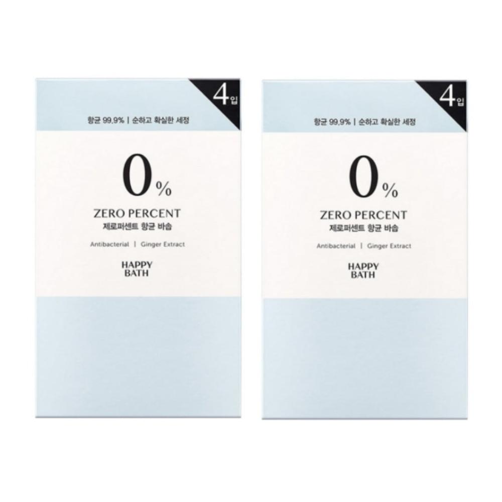Happy Bath Zero Percent Bar Soap 90g*4Pcs/8Pcs