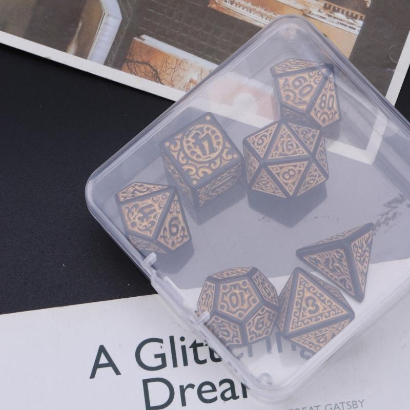 7Pcs/set Polyhedral Acrylic Dices Multiple Face Various Shape Digital Game Dices for Club Party Family Board Game Props