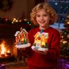 Christmas Village LED Lighted Village Houses,Christmas Village Collection Indoor Room Decor Collectible Buildings