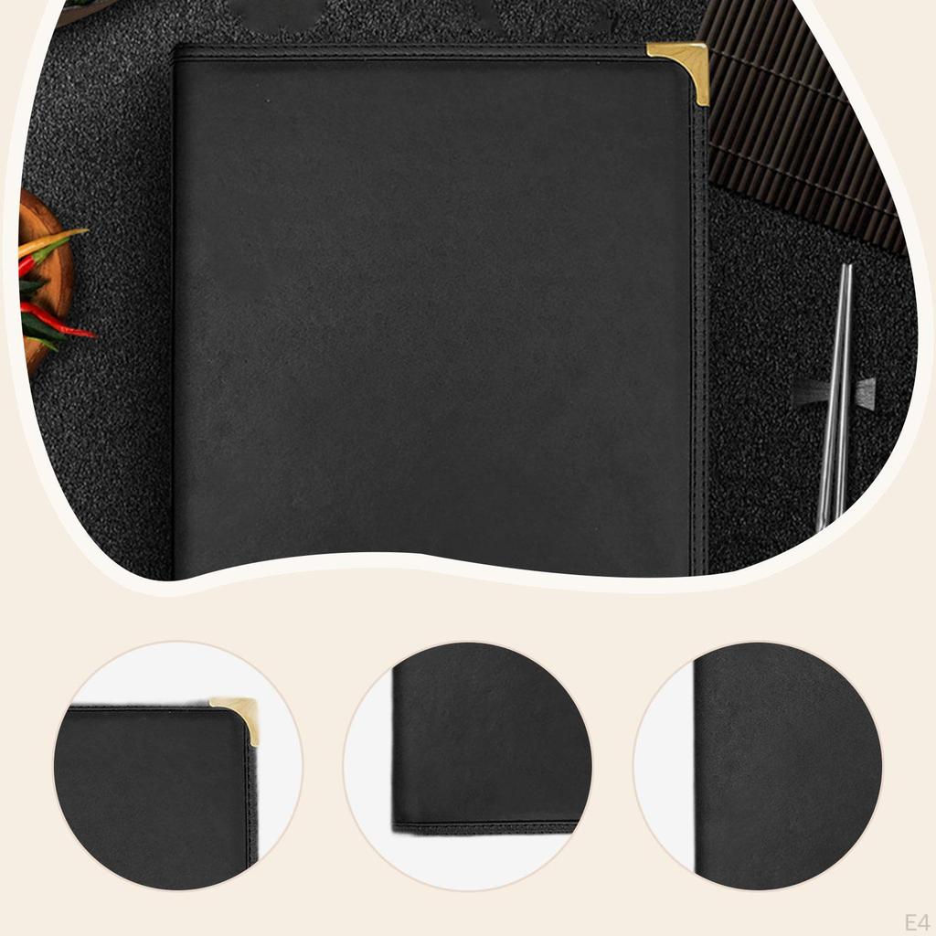 Menu Cover 6 Views Premium Commercial Refillable Metal Corners Holder Menus Folder for Hotel