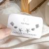ANENJERY New Fashion Conch Starfish Shell Zircon Stud Earrings Set For Women Friend 6-piece Earrings Set Jewelry Gift S-E1209