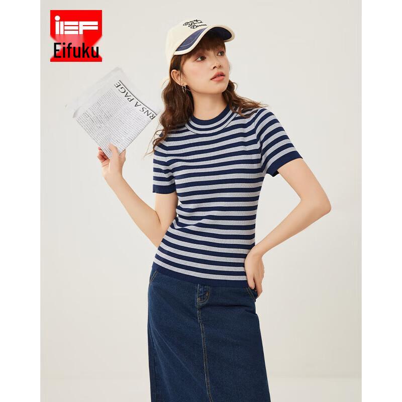 

IEF Весна 2025 Корейский стиль Приталенный вязаный топ One Size