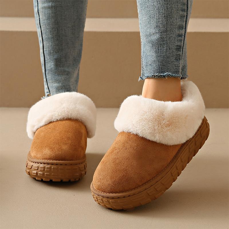 Mote Pluss Størrelse Flate Snøstøvler for Kvinner 2025 Vinter Myke Tykksålede Chunky Plattform Casual Støvler Varm Komfort Sklisikre Ankelstøvler