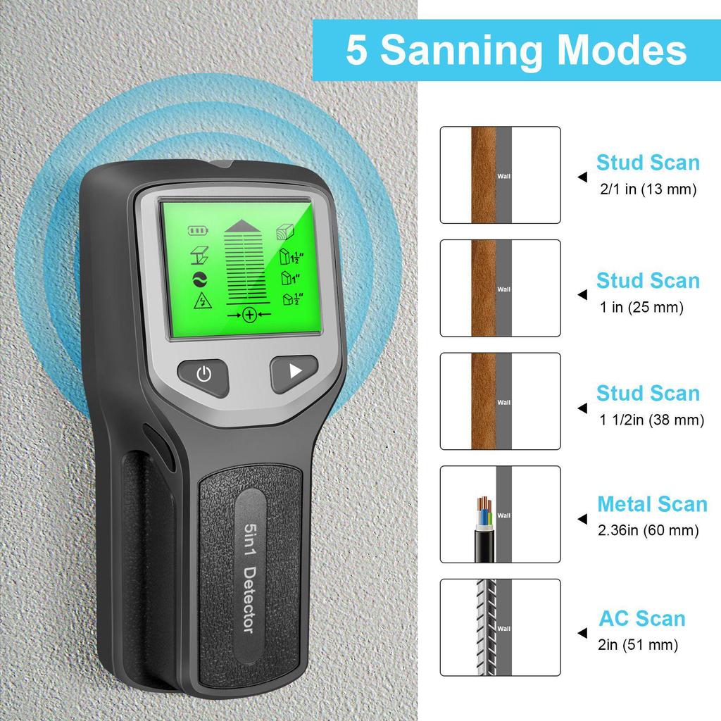 5-in-1 Wall and Metal Stud Finder