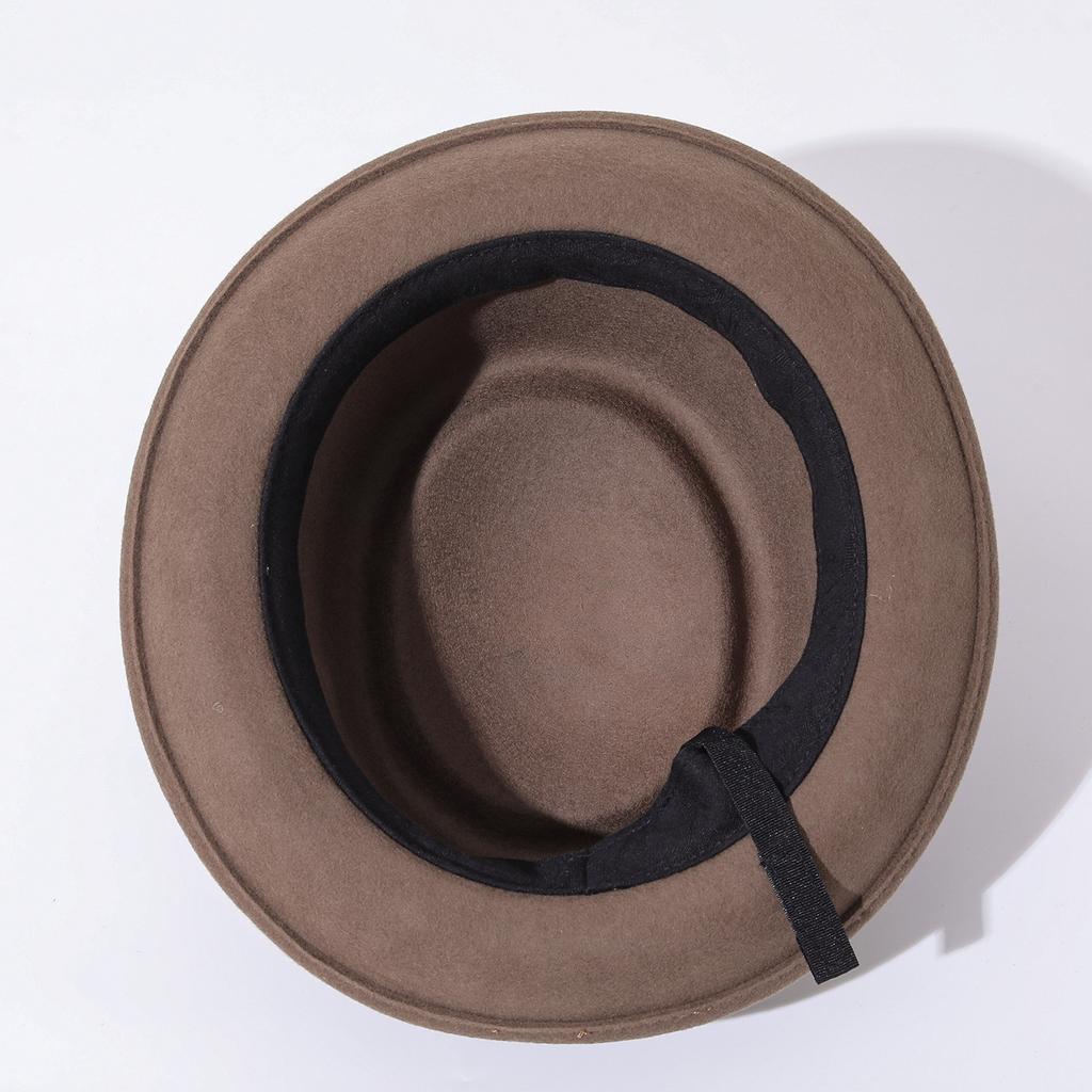 Retro Britse Concaaf Top Wol Fedoras Hoed Man Gekrulde Rand Gentleman Tophoed Herfst Winter Mode Wolle Franse Unisex Vilten Hoed