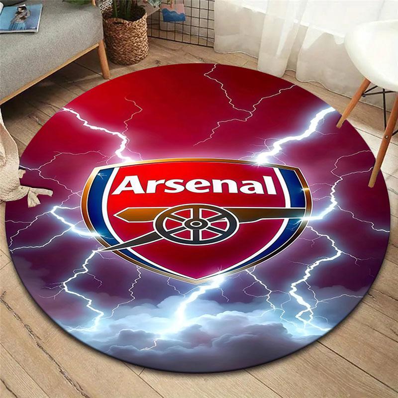 Arsenal F Round Area Rug,Carpet Rug for Living Room Bedroom Sofa Playroom Decor,Non-slip Floor Mat