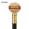 Weißer roter künstlicher Diamantball-Gehstock, modischer dekorativer Gehstock, eleganter Cosplay-Gehstock für Gentleman, 93,5 cm
