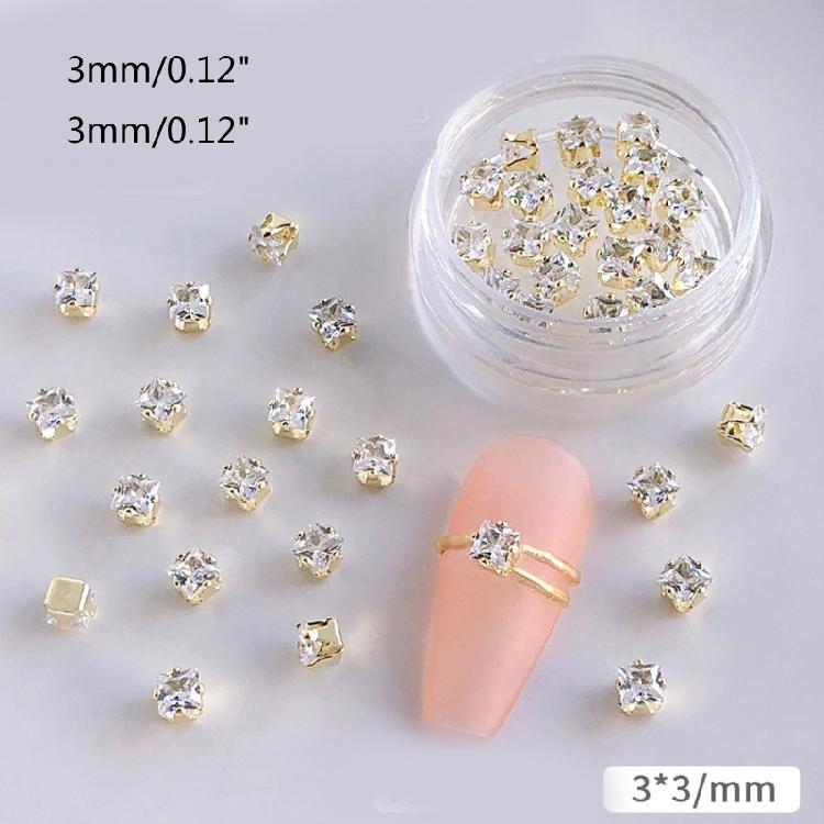 20pcs Nail Rhinestones Diamonds Crystals for Nail Art 3D Decoration Stones Set