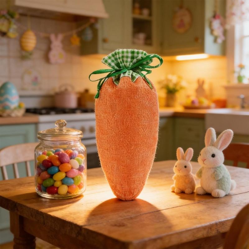 Pack Of 16 Easy Closure Drawstring Carrot Bags Gift Wrapping Bag For Quick Gift Packaging And Small Item Organization
