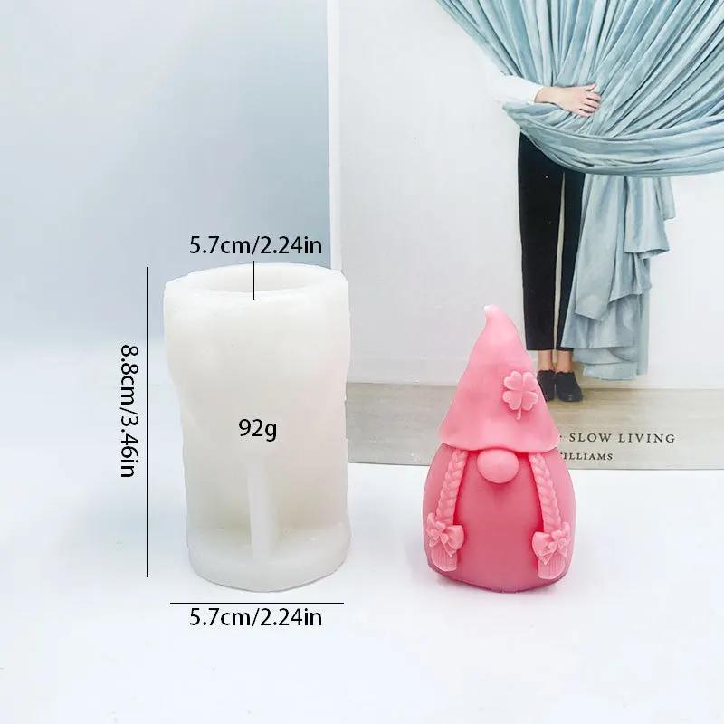 3D Dwarf Silicone Candle Mold Cute Santa Claus Portrait Crafts Resin Plaster Soap Molds Diy Home Gifts