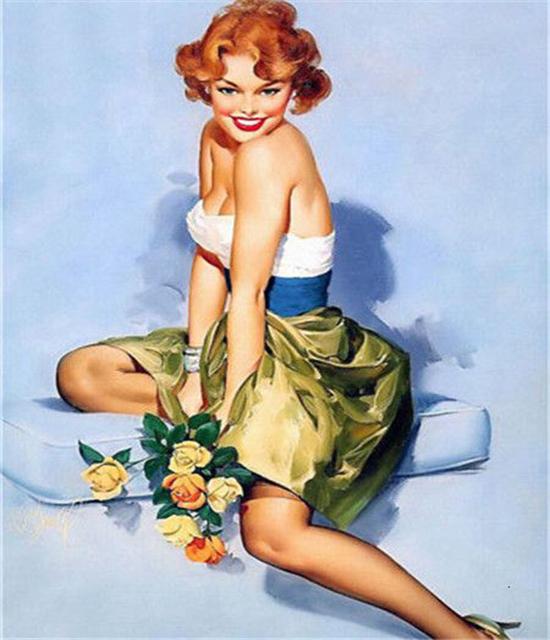 

Ruopoty DIY рамка картина маслом по номерам фигурка девушки на холсте настенная художественная картина по номерам женская детская комната декор 40x50cm NO Frame