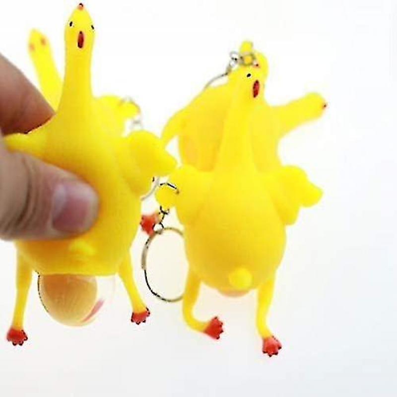 Cute Funny Chicken And Eggs Shaped Decompression Anti-stress Toy Pressure Helper For Keyring Ornament
