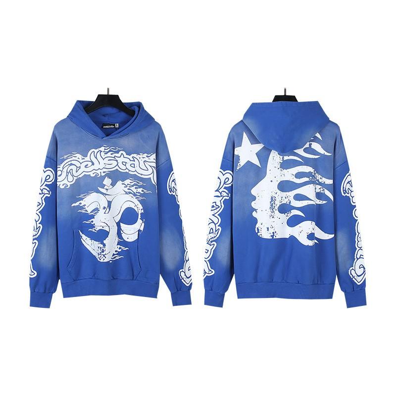Mens Womens Oversized Hooded Sweatshirt Streetwear Vintage Washed Cotton Pullover Casual Long Sleeve