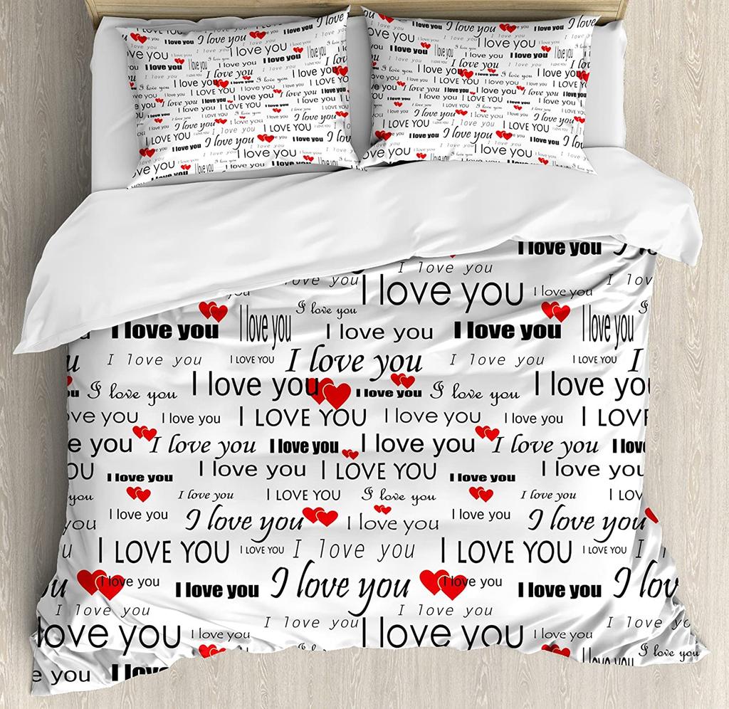 Colorful Butterfly Heart-Shaped 3pcs Bedding Set For Bedroom Double Bed Home Textile Duvet Cover Quilt Cover Pillowcase
