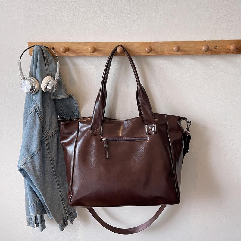 Geantă de umăr de mare capacitate, geantă de călătorie din piele moale, geantă tote pentru femei