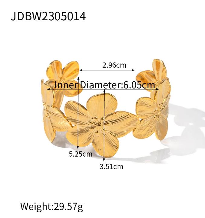 Jieding European & American Style Women's Stainless Steel Zircon Bracelet, Real Gold Plated. 
