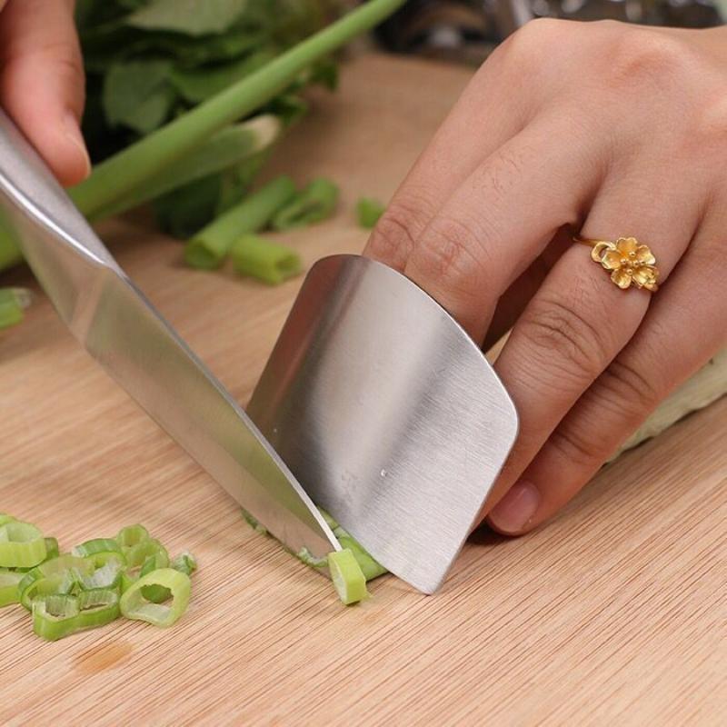 Finger Guard Safe Cutting Heavy Duty Stainless Steel Anti Cut Shield Anti Slip Grip Cooking Kitchen Tool Hand Protector