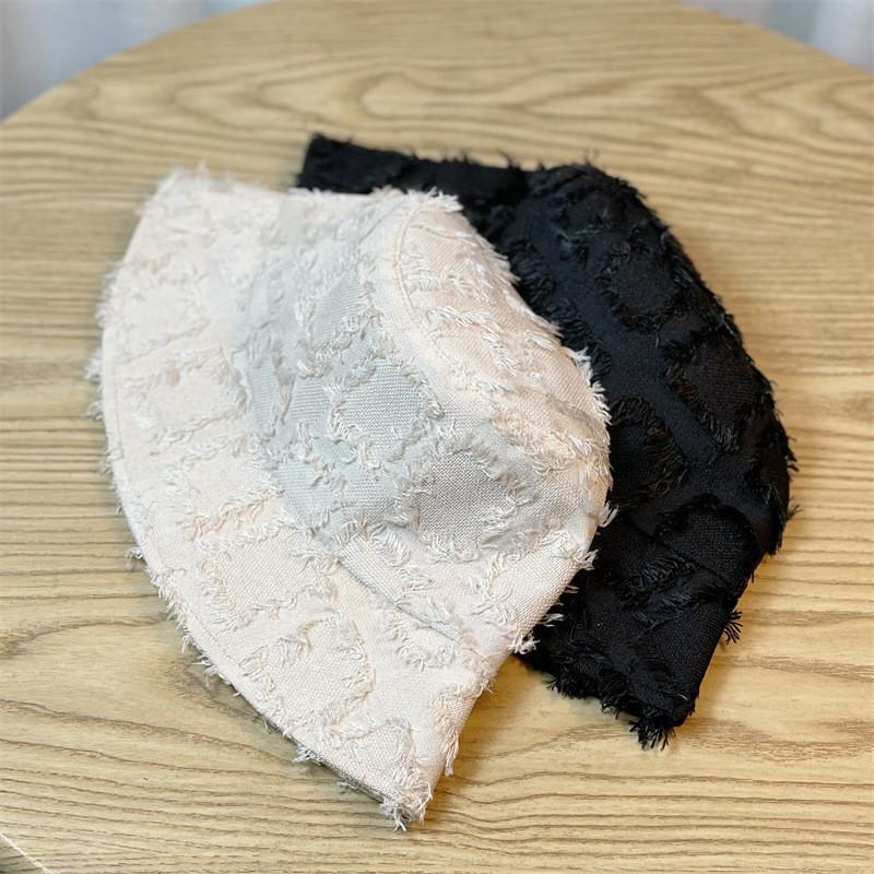 Versatile Black And Beige Fisherman Hat With Wide Brim Perfect For Stylish Girls Streetwear