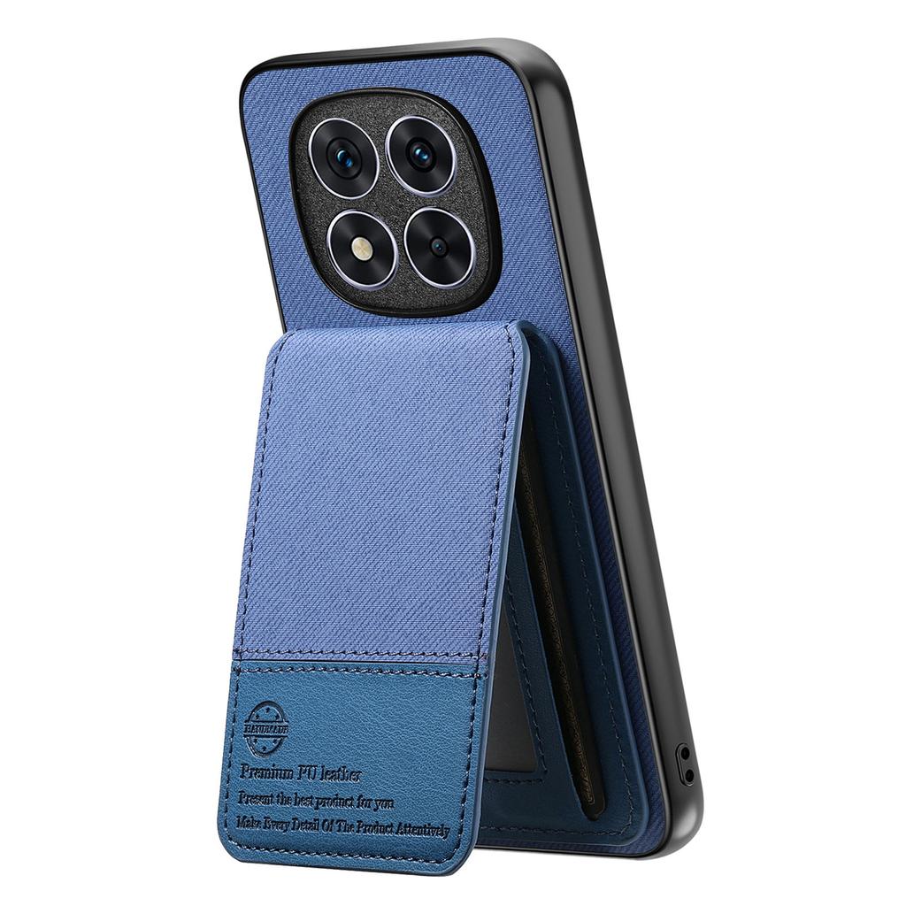 For Xiaomi Redmi Note 14 Pro+ 5G Case Cloth Texture Leather+PC+TPU RFID Blocking Phone Cover with Card Holder